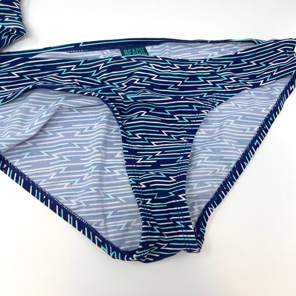 Motherhood Maternity Beach Bump Tankini Bikini Set Blue Aztec Print Size Medium - Picture 5 of 11